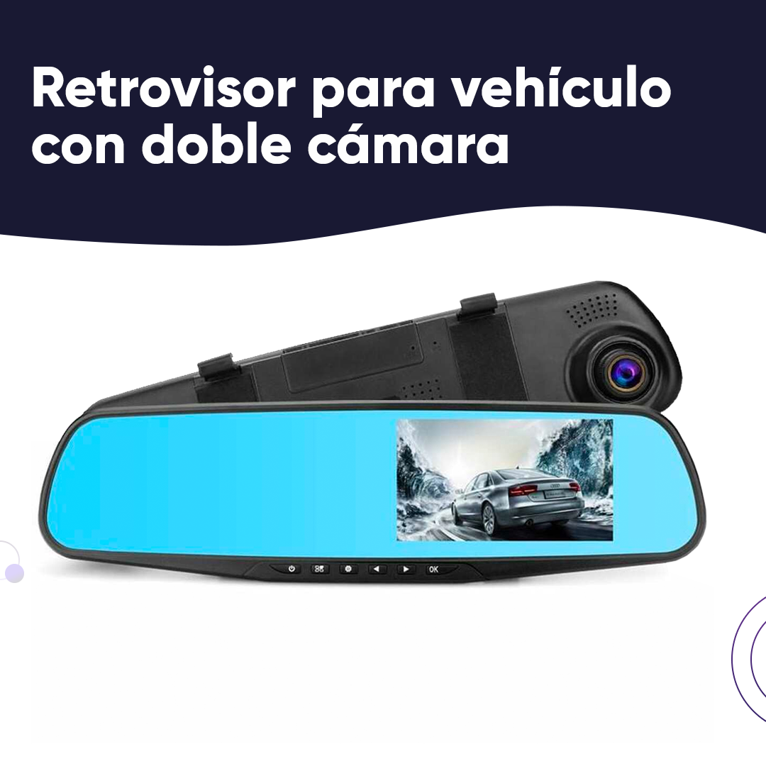 Retrovisor + Cámara Frontal Auto Vehículo Visor Hd Micro Sd - NITRON