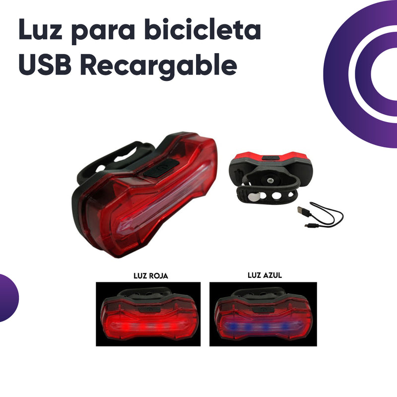 Luz para bicicleta USB recargable