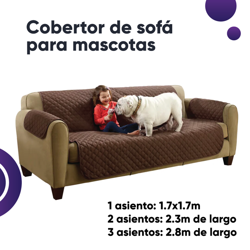 Cobertor de sofá para mascotas 3 asientos: 2.8m de largo