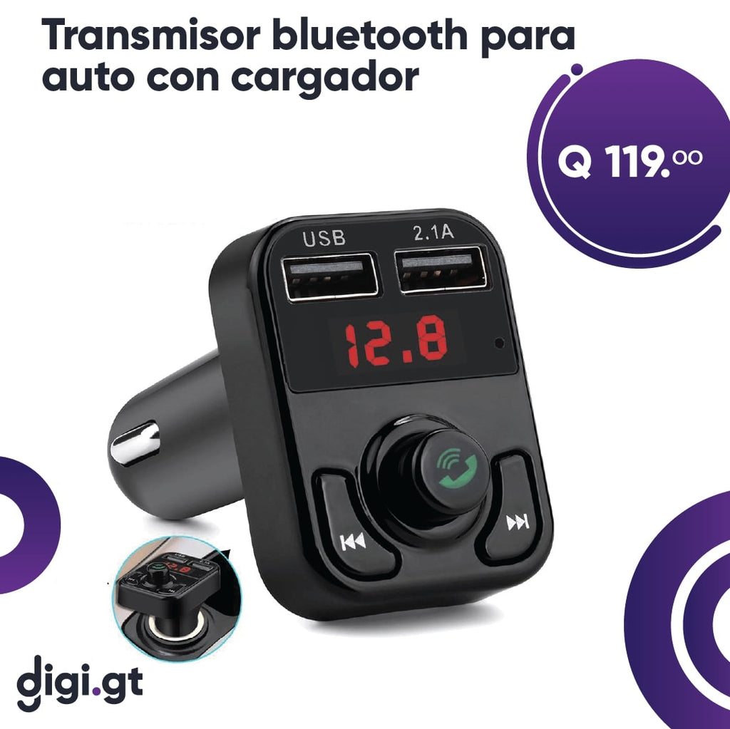 Transmisor bluetooth C87B para carro Guatemala